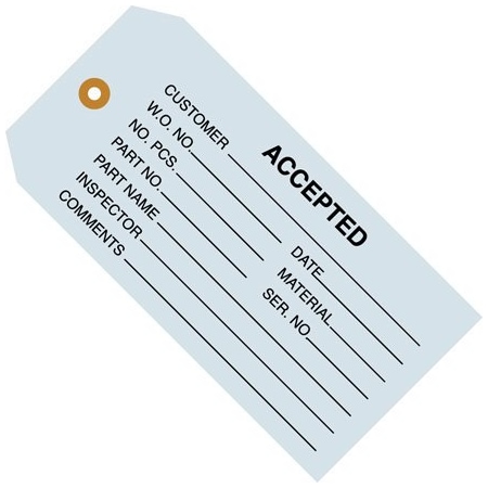 Bsc Preferred 4 3/4 x 2-3/8'' - ''Accepted Blue'' Inspection Tags, 1000PK BUY00029982